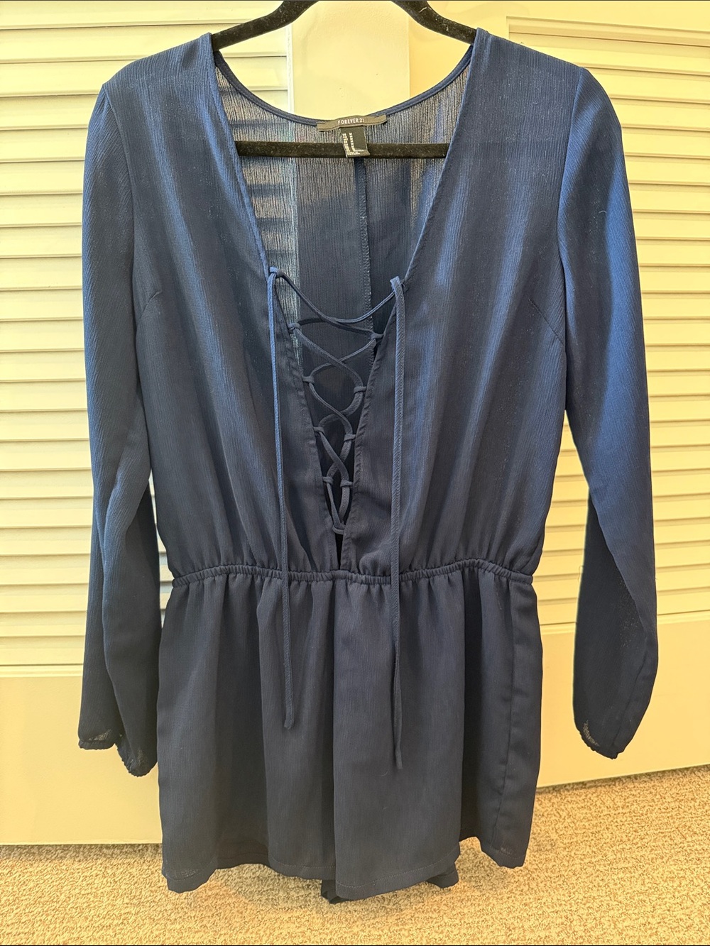 Navy long sleeve romper